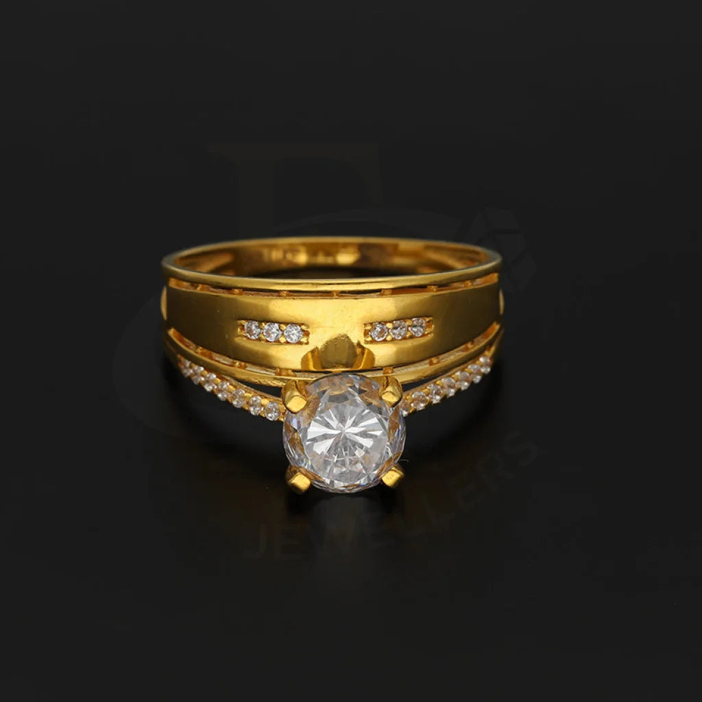 Gold Solitaire Ring 22Kt - Fkjrn22K5062 Rings