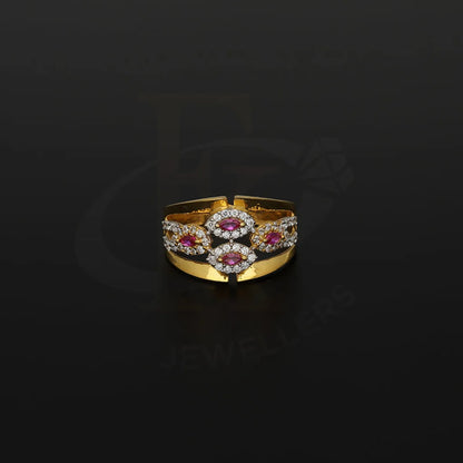 Gold Solitaire Ring 22Kt - Fkjrn22K5135 Rings