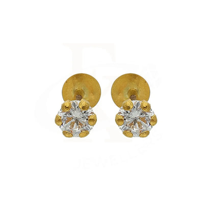 Gold Solitaire Second Stud Earrings 18Kt - Fkjern18K3097