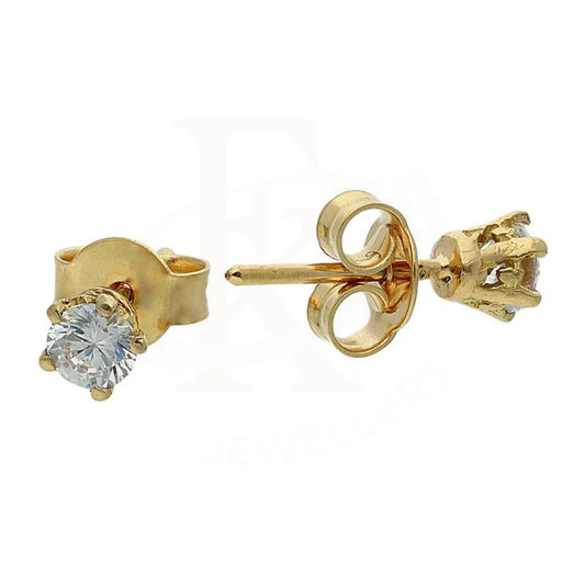 Gold Solitaire Stud Earrings 18Kt - Fkjern1408