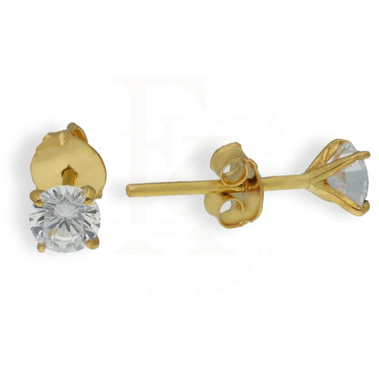 Gold Solitaire Stud Earrings 18Kt - Fkjern18K2687