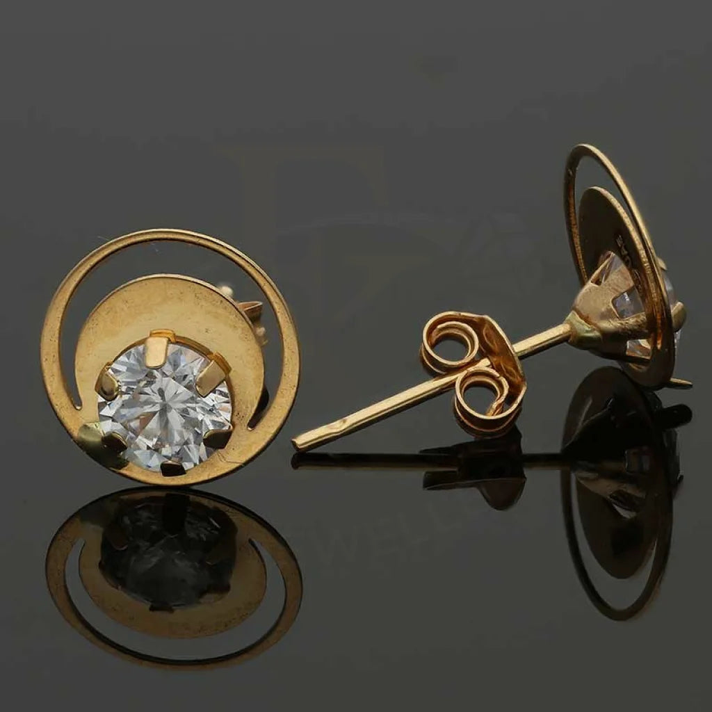 Gold Solitaire Stud Earrings 18Kt - Fkjern18K2760