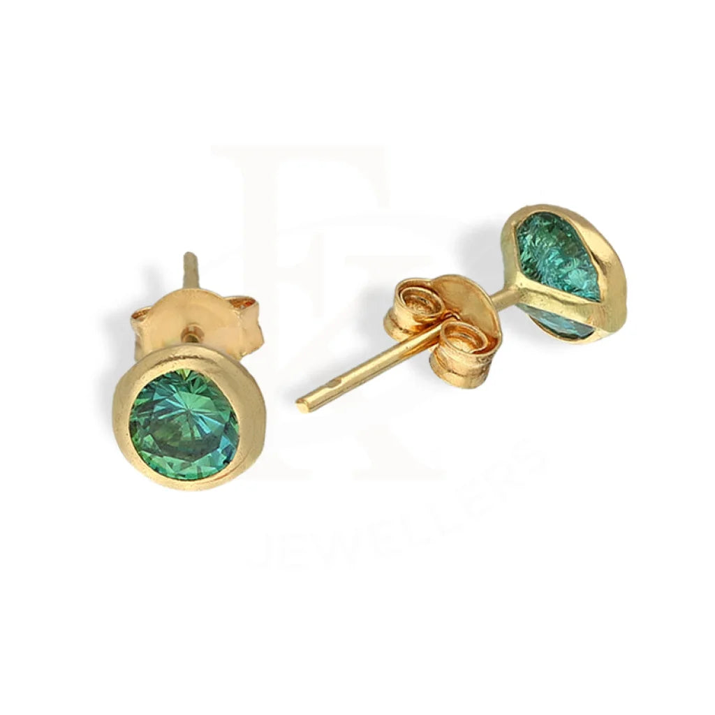 Gold Solitaire Stud Earrings 18Kt - Fkjern18K5112