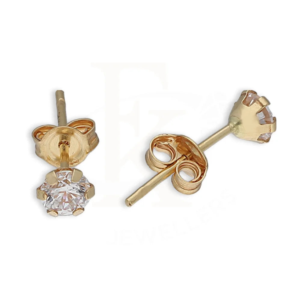 Gold Solitaire Stud Earrings 18Kt - Fkjern18K5566
