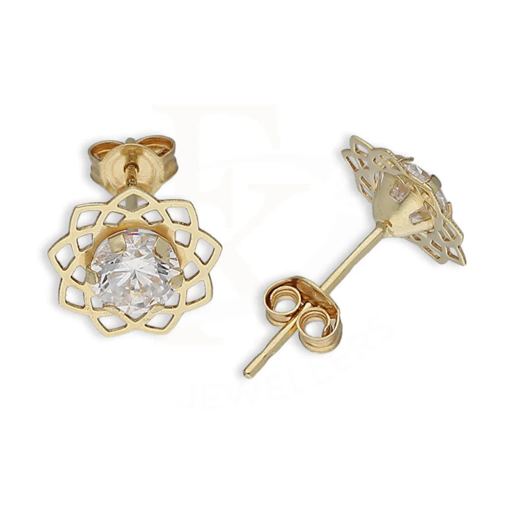 Gold Solitaire Stud Earrings 18Kt - Fkjern18K5569