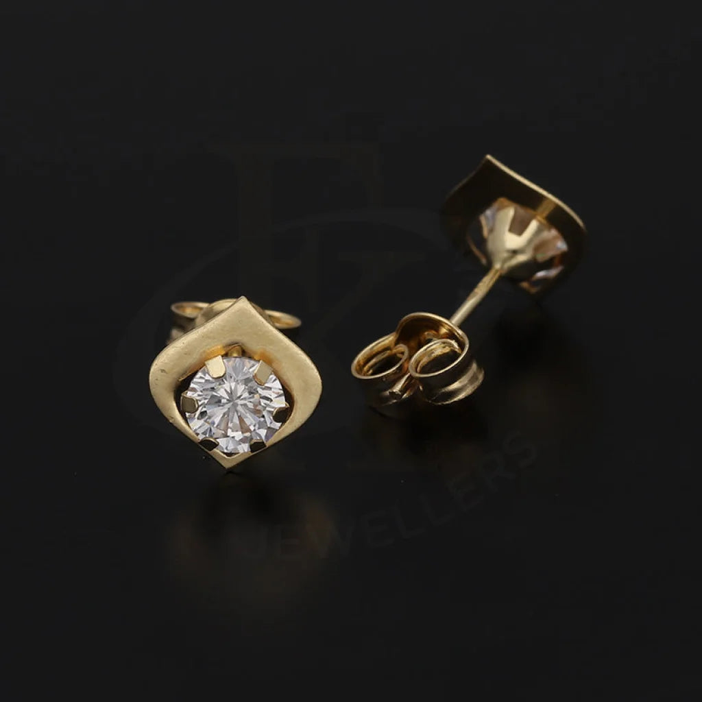 Gold Solitaire Stud Earrings 18Kt - Fkjern18K5571