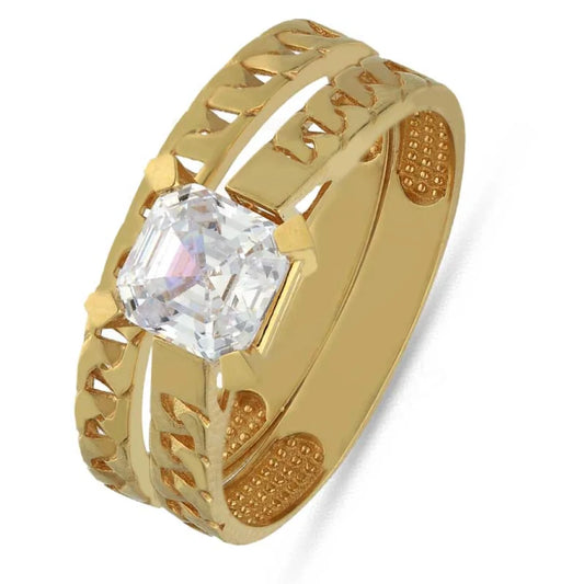 Gold Solitaire Twin Ring 18Kt - Fkjrn18K3855 Rings