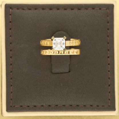 Gold Solitaire Twin Ring 18Kt - Fkjrn18K3855 Rings