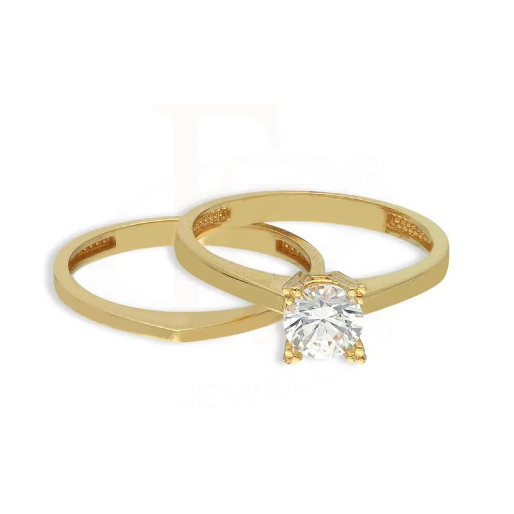 Gold Solitaire Twin Ring 18Kt - Fkjrn18K3856 Rings