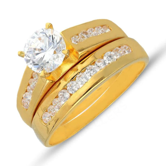 Gold Solitaire Twins Ring 18Kt - Fkjrn18K3048 Rings