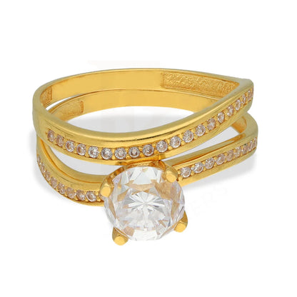 Gold Solitaire Twins Ring 22Kt - Fkjrn22K5074 Rings