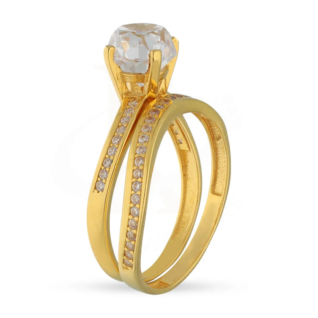 Gold Solitaire Twins Ring 22Kt - Fkjrn22K5074 Rings