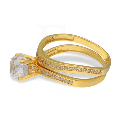 Gold Solitaire Twins Ring 22Kt - Fkjrn22K5074 Rings