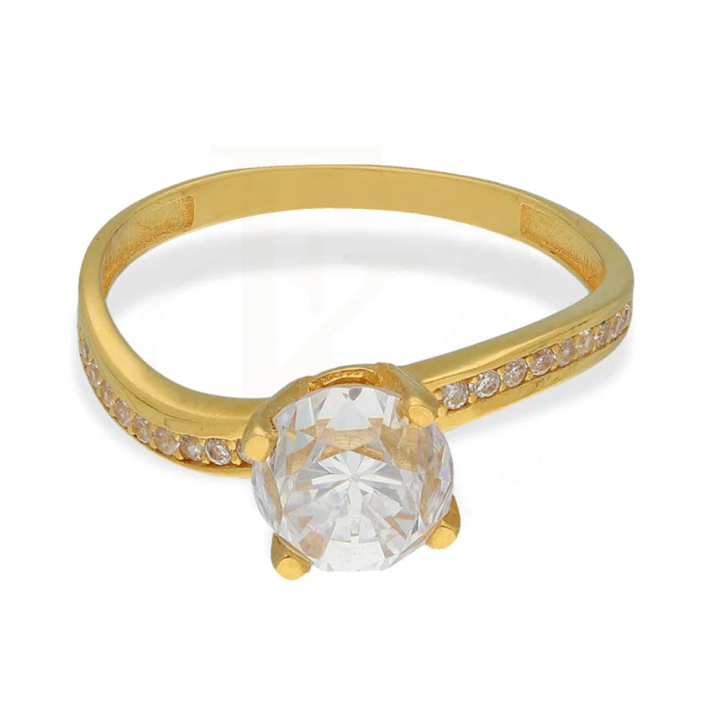 Gold Solitaire Twins Ring 22Kt - Fkjrn22K5074 Rings