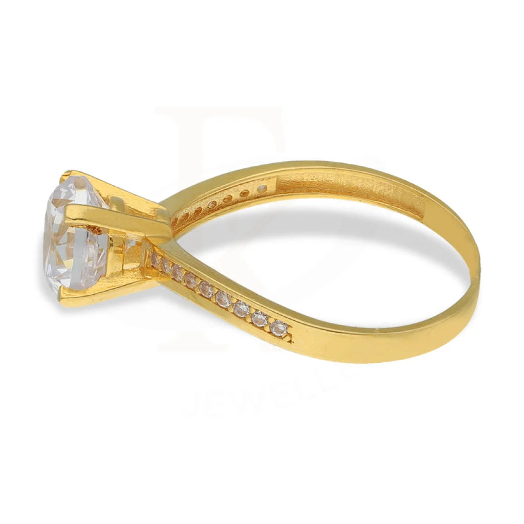 Gold Solitaire Twins Ring 22Kt - Fkjrn22K5075 Rings