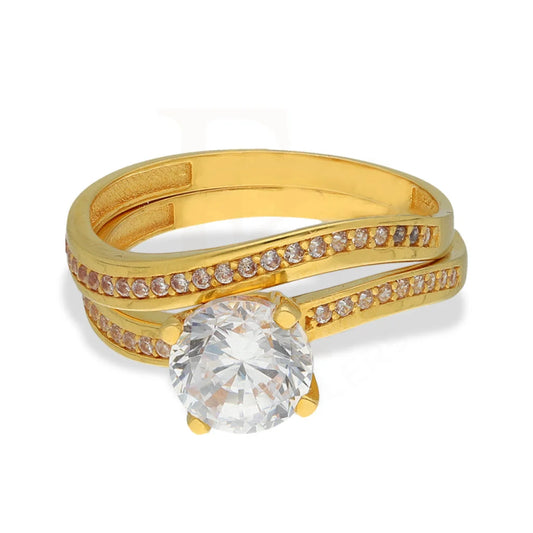 Gold Solitaire Twins Ring 22Kt - Fkjrn22K5075 Rings