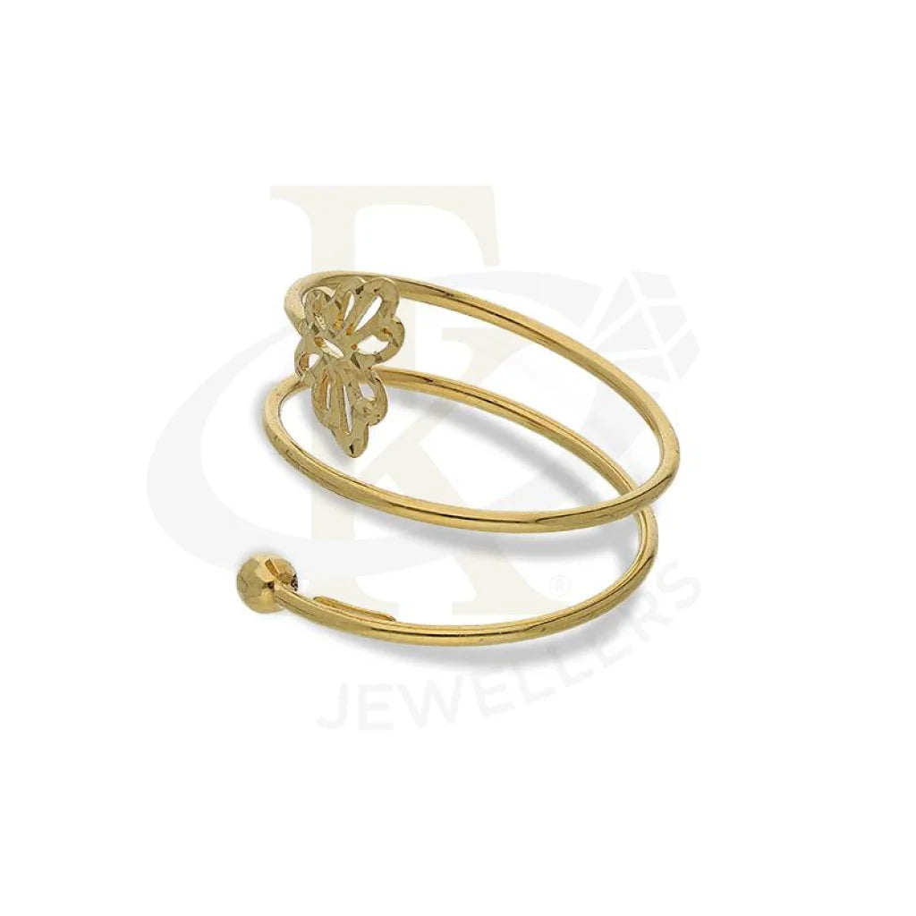 Gold Spiral Ring With Butterfly In 18Kt - Fkjrn18K2660 Rings