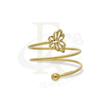 Gold Spiral Ring With Butterfly In 18Kt - Fkjrn18K2660 Rings