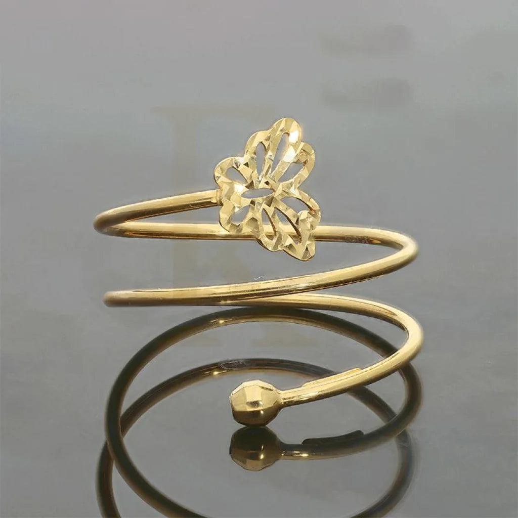 Gold Spiral Ring With Butterfly In 18Kt - Fkjrn18K2660 Rings