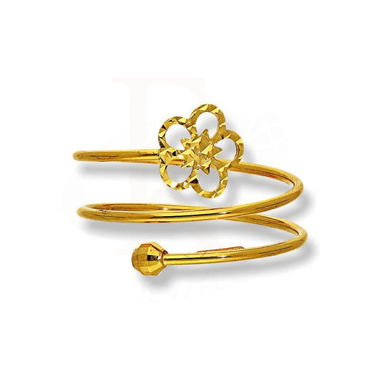 Gold Spiral Ring With Flower In 18Kt - Fkjrn18K2172 Rings