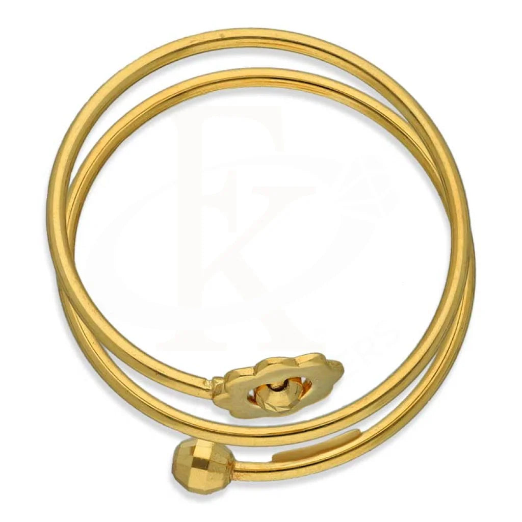 Gold Spiral With Flower Ring 18Kt - Fkjrn18K3419 Rings