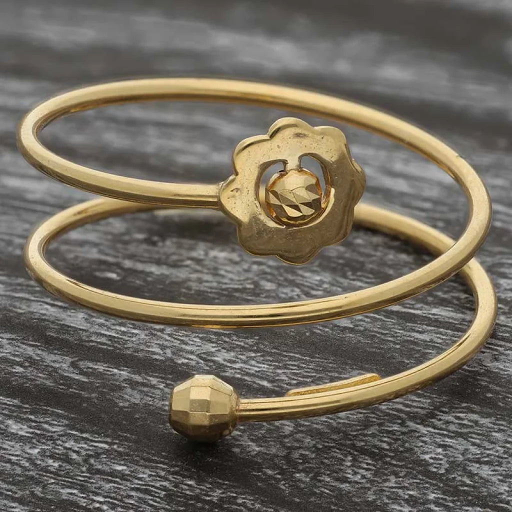 Gold Spiral With Flower Ring 18Kt - Fkjrn18K3419 Rings