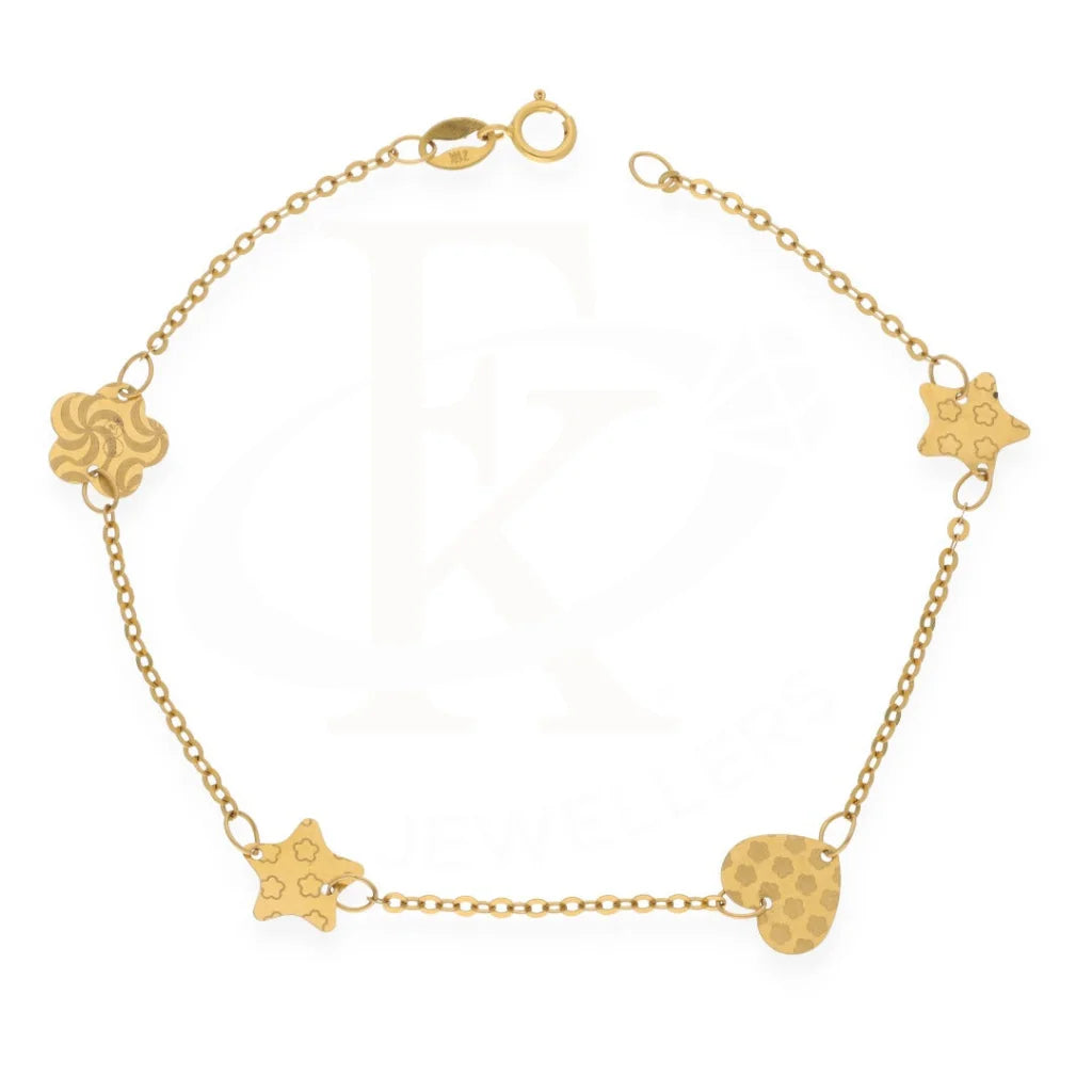 Gold Star And Heart Shaped Bracelet 18Kt - Fkjbrl18K7805 Bracelets