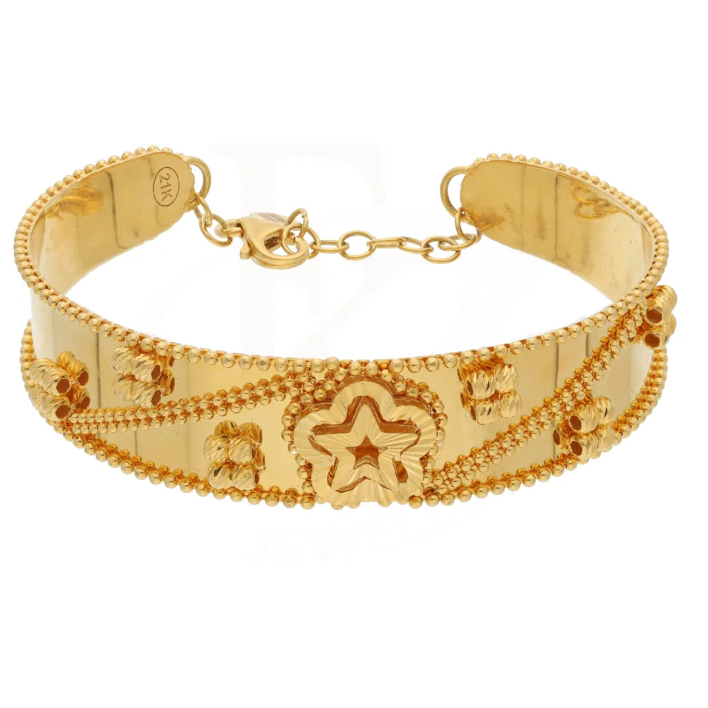 Gold Star Design Bangle Set (Bangle And Ring) 21Kt - Fkjset21Km8682 Pendant Sets