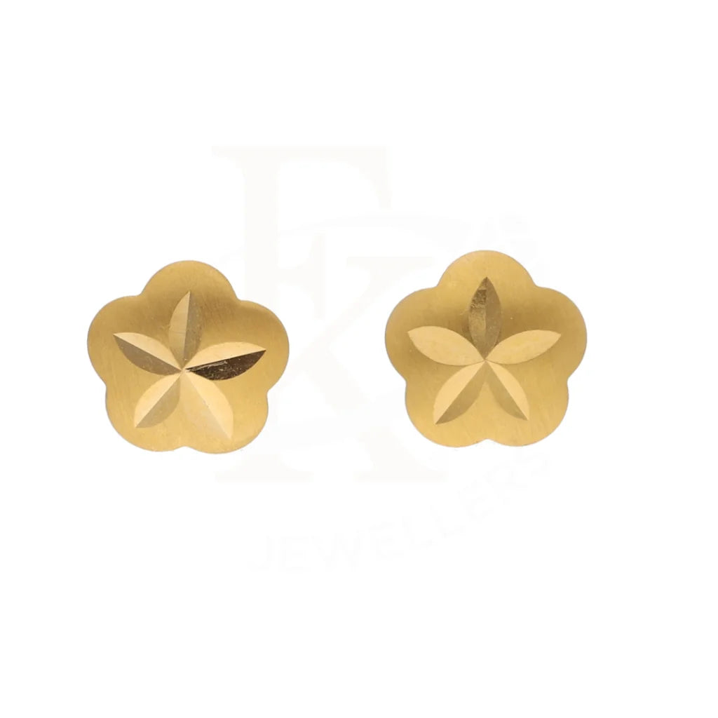 Gold Star Design Stud Earrings 21Kt - Fkjern21Km8481