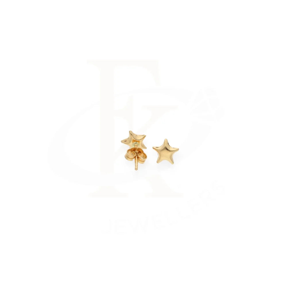 Gold Star Shaped Stud Earrings 18Kt - Fkjern18K7831