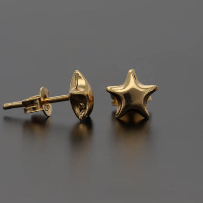 Gold Star Shaped Stud Earrings 18Kt - Fkjern18K7831