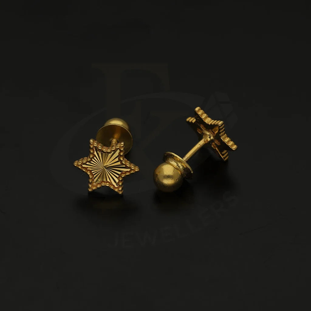 Gold Star Stud Earrings 21Kt - Fkjern21Km1005