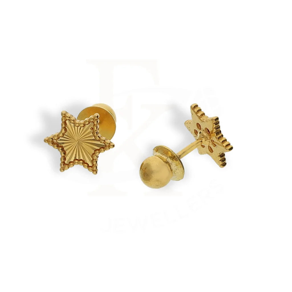 Gold Star Stud Earrings 21Kt - Fkjern21Km1005