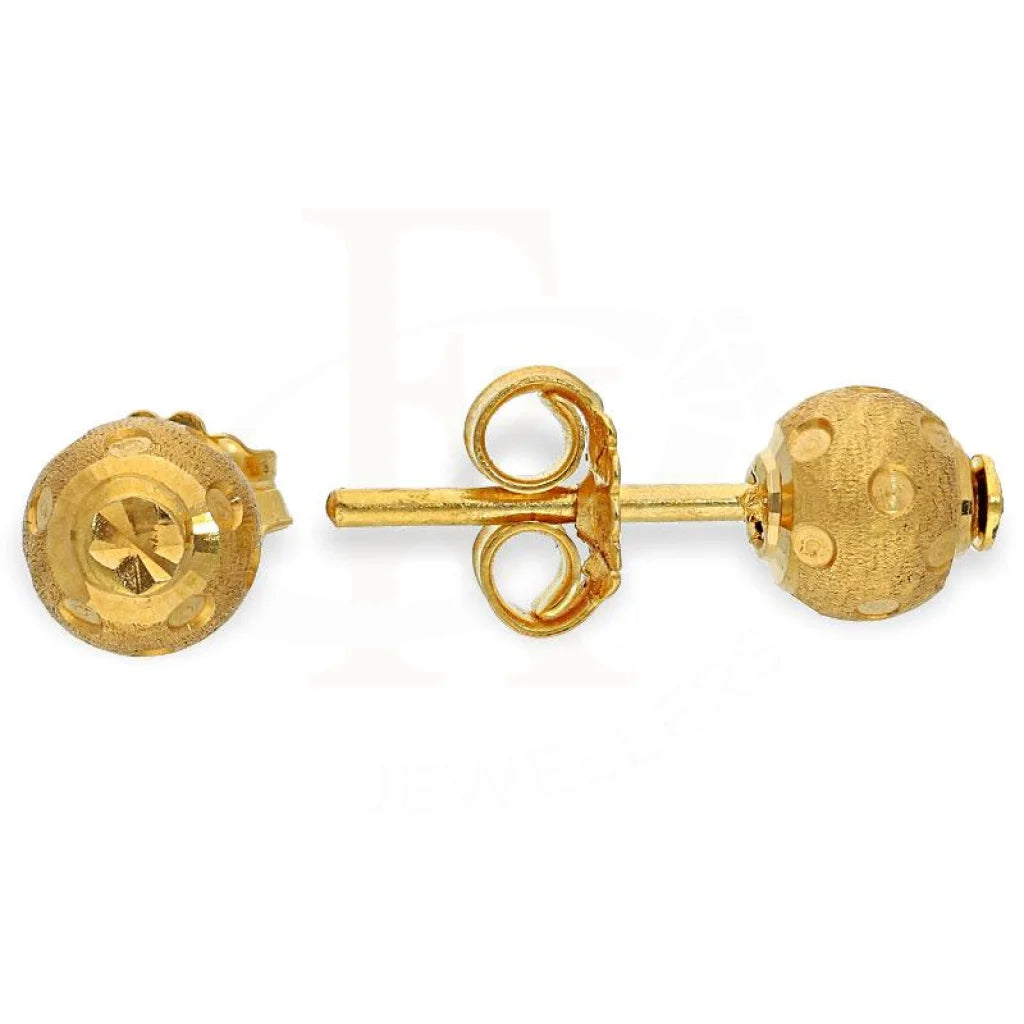 Gold Stud Ball Earrings 22Kt - Fkjern1629 3.600