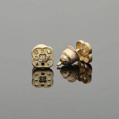 Gold Stud Earrings 18Kt - Fkjern18K2290