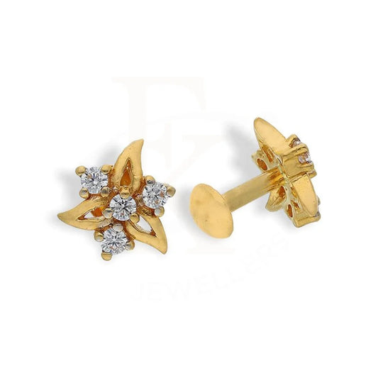 Gold Stud Earrings 22Kt - Fkjern1660