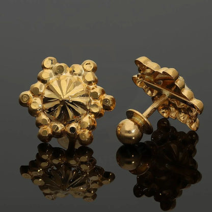 Gold Stud Earrings 22Kt - Fkjern22K2586