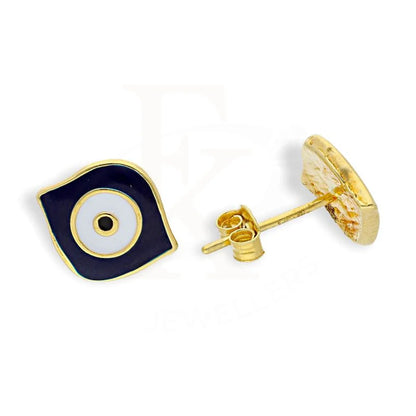 Gold Stud Evil Eye Earrings 18Kt - Fkjern18K1828