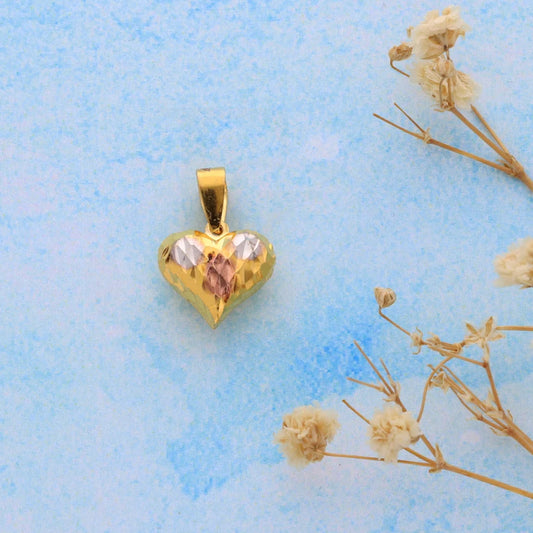 Gold Stud Heart Shaped Pendant 21Kt - Fkjpnd21Km8539 Pendants