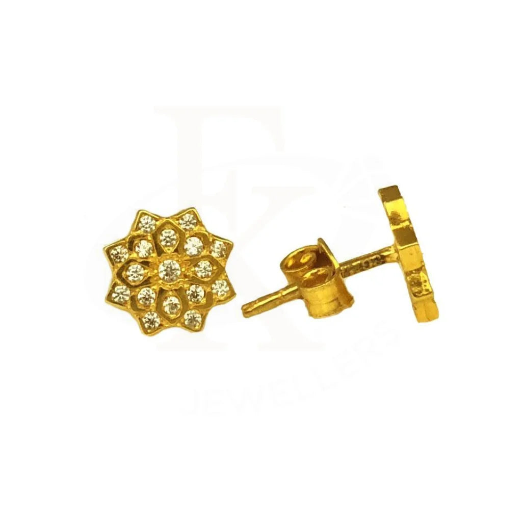 Gold Stud Star Earrings 22Kt - Fkjern1602