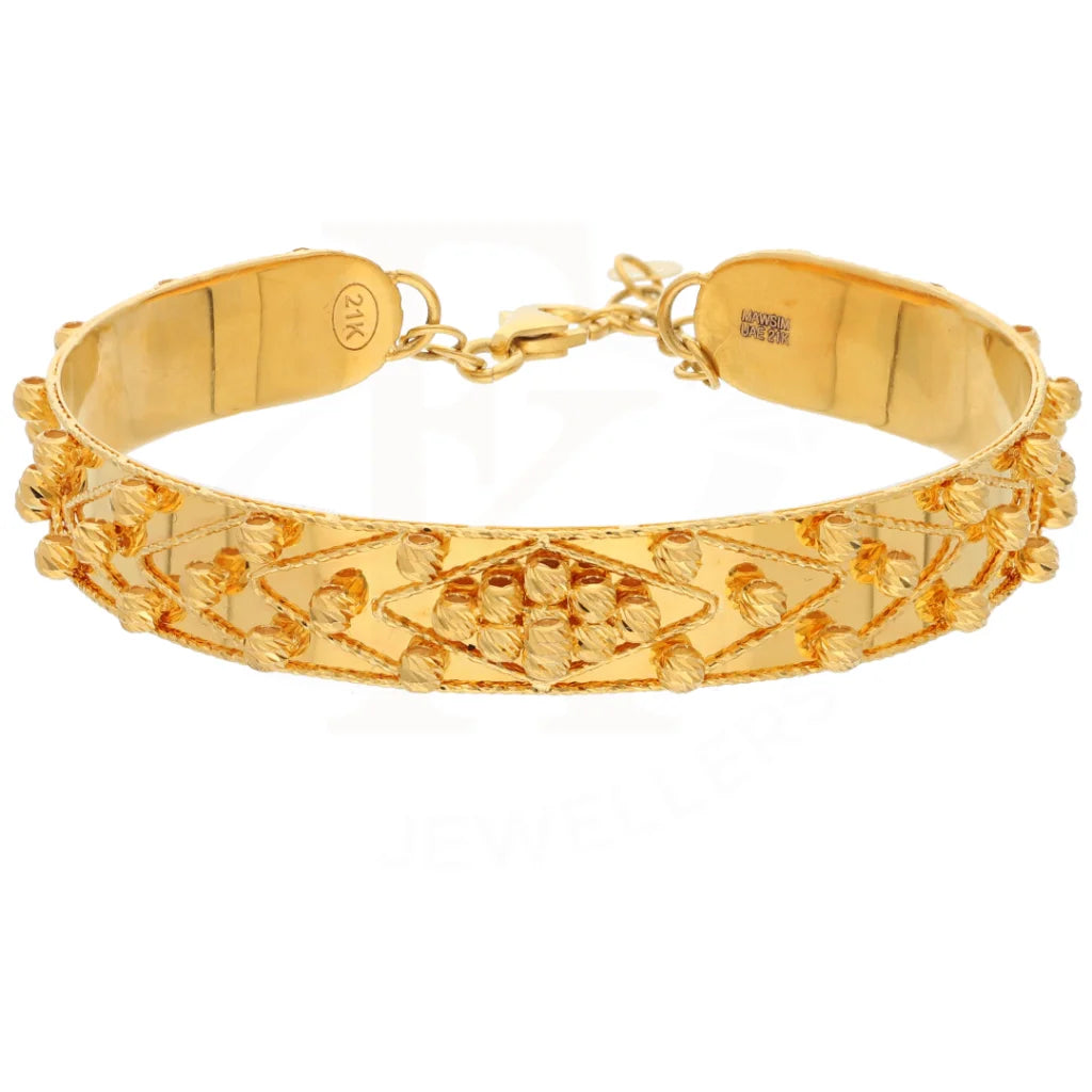 Gold Stud Stone Design Bangle Set (Bangle And Ring) 21Kt - Fkjset21Km8687 Pendant Sets