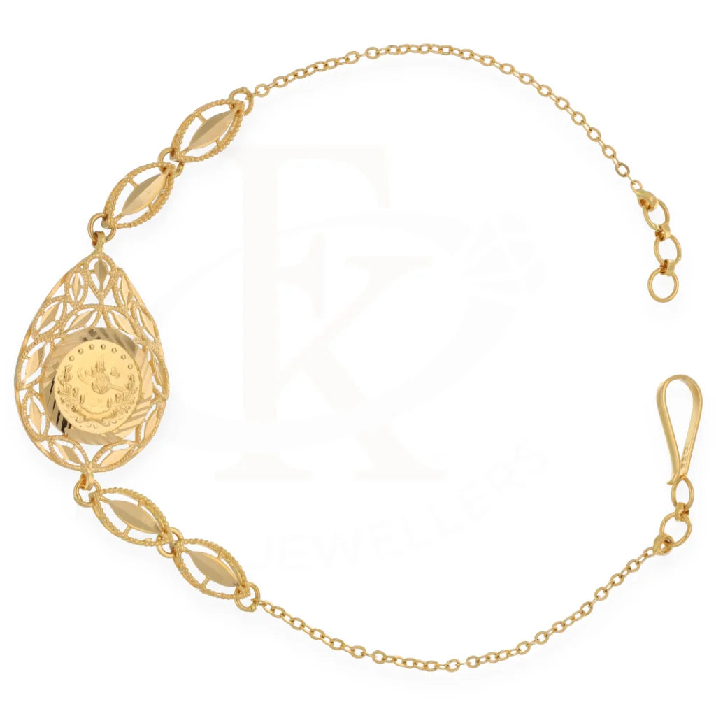 Gold Tear Shaped Bracelet 21Kt - Fkjbrl21K7505 Bracelets