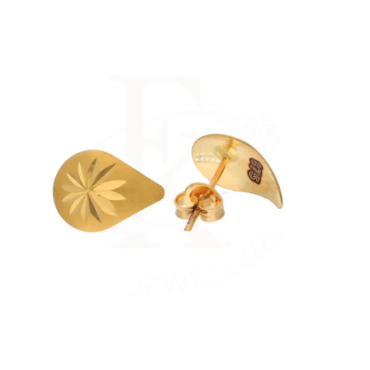 Gold Teardrop Stud Earrings 21Kt - Fkjern21Km8480