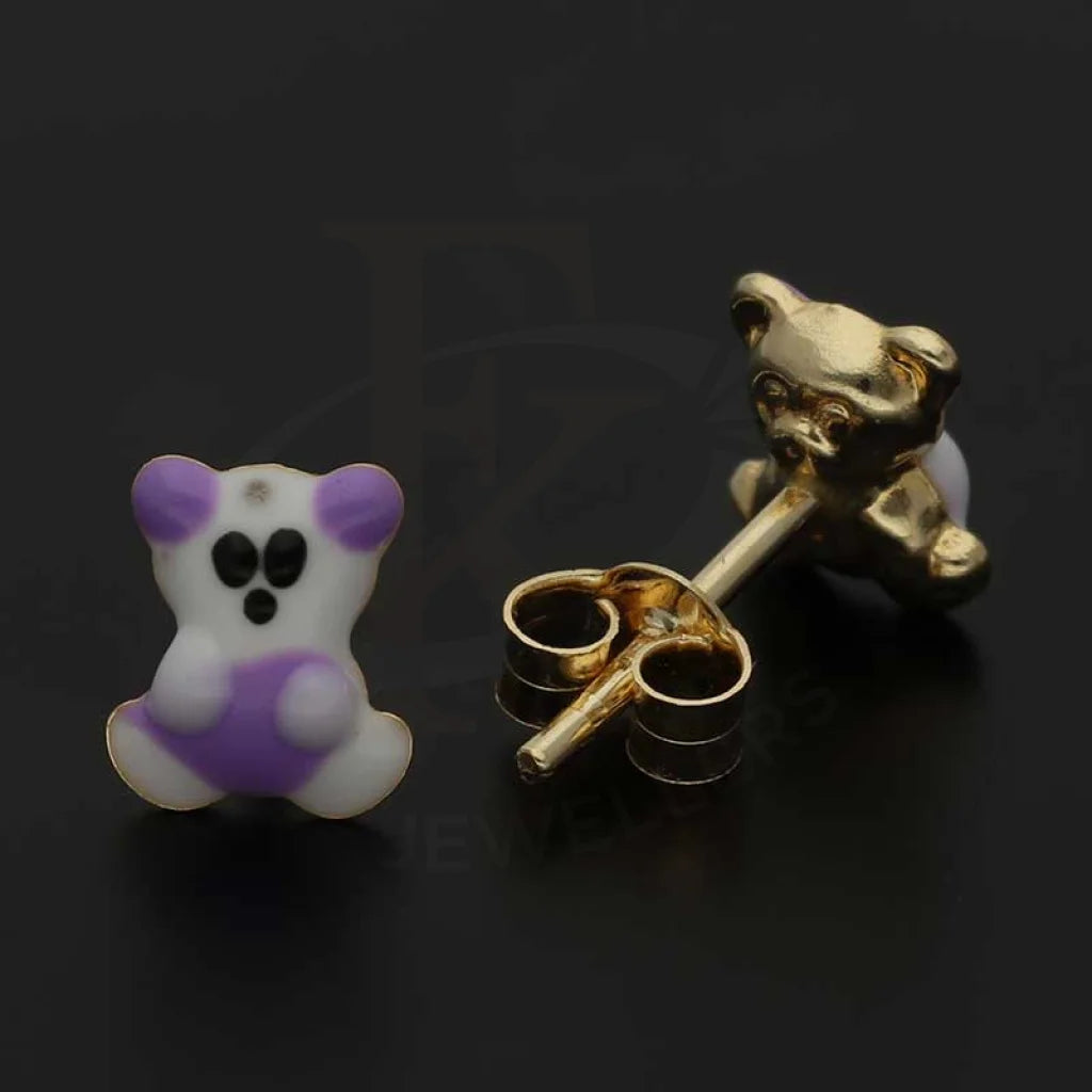 Gold Teddy Bear Baby Pendant Set (Necklace And Earrings) 18Kt - Fkjnklst18K2433 Sets