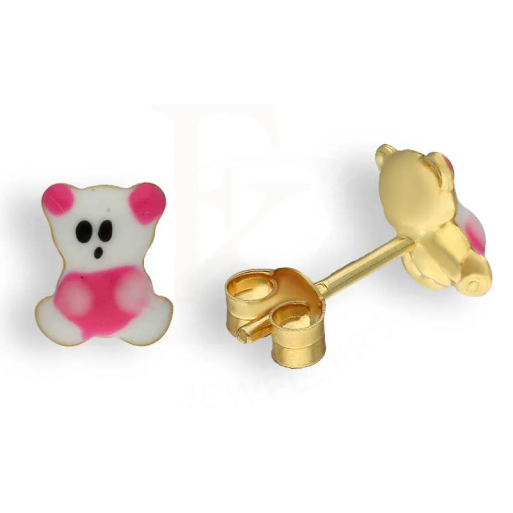 Gold Teddy Bear Baby Pendant Set (Necklace And Earrings) 18Kt - Fkjnklst18K2434 Sets