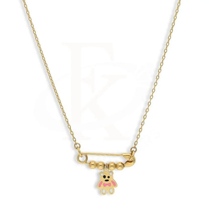 Gold Teddy Bear Pendant Set (Necklace And Earrings) 18Kt - Fkjnklst18K2424 Sets