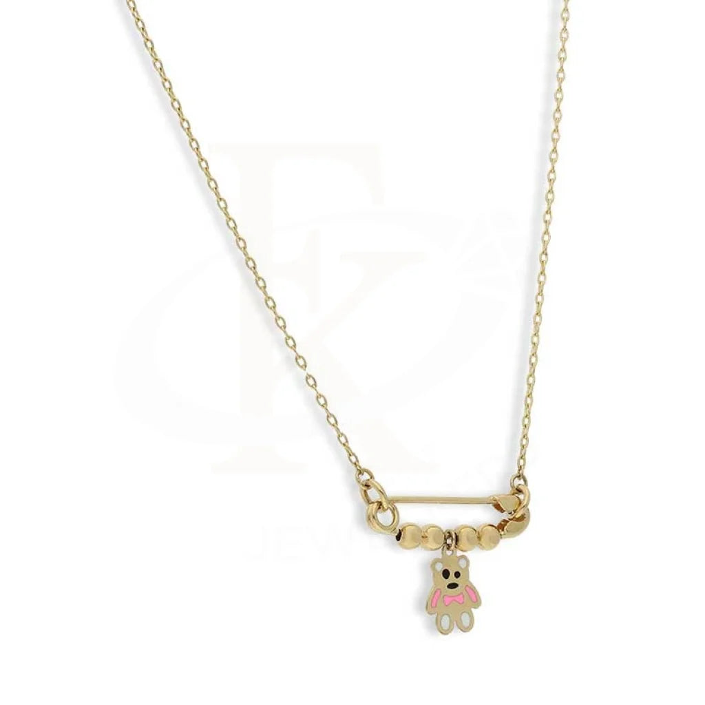 Gold Teddy Bear Pendant Set (Necklace And Earrings) 18Kt - Fkjnklst18K2424 Sets