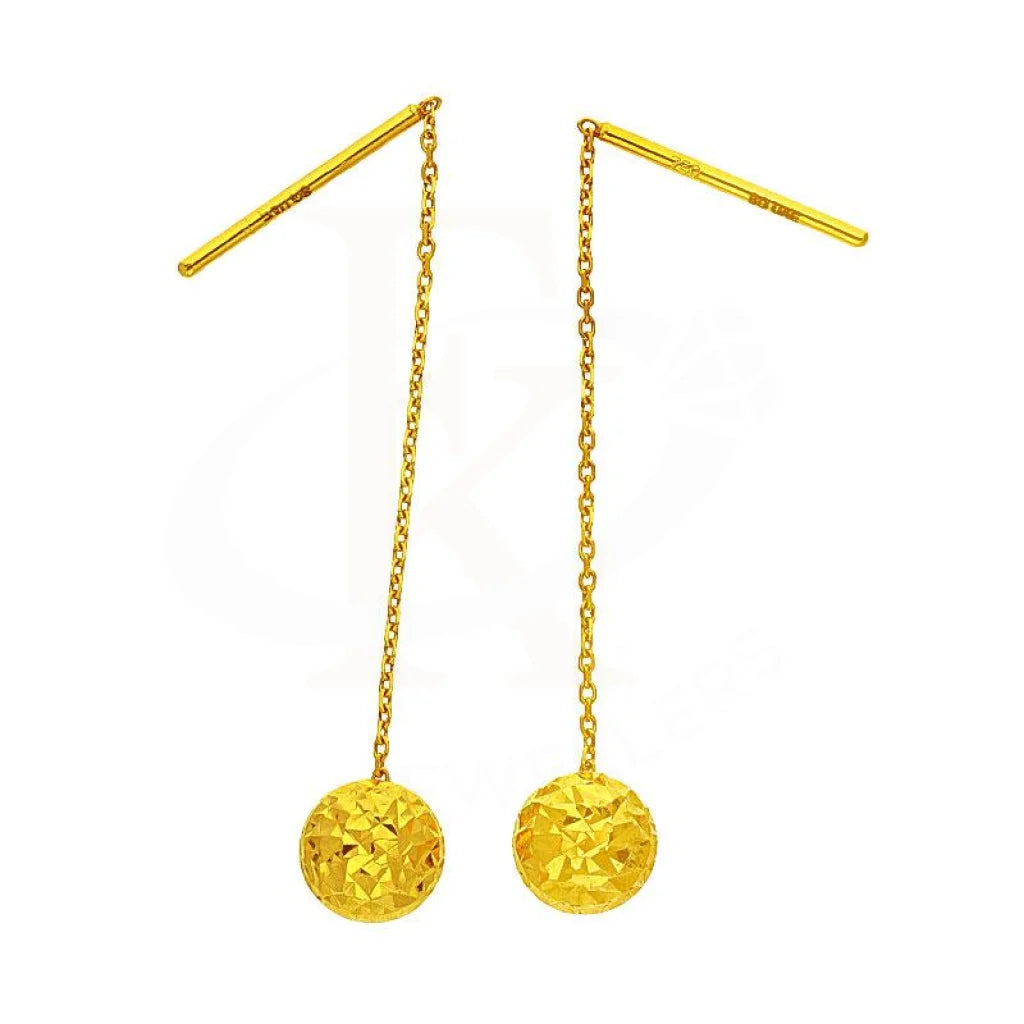 Gold Long Chain Earrings 18Kt - Fkjern18K1859