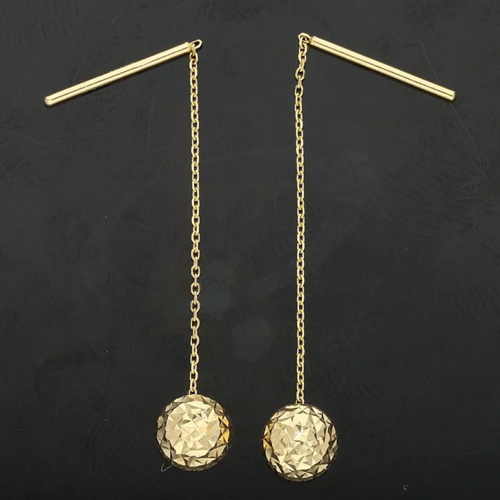 Gold Long Chain Earrings 18Kt - Fkjern18K1859