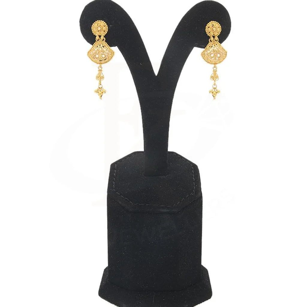 Gold Traditional Drop Earrings 22Kt - Fkjern22K2157